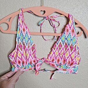 Victoria's Secret 32D Geo Bright Halter bikini top